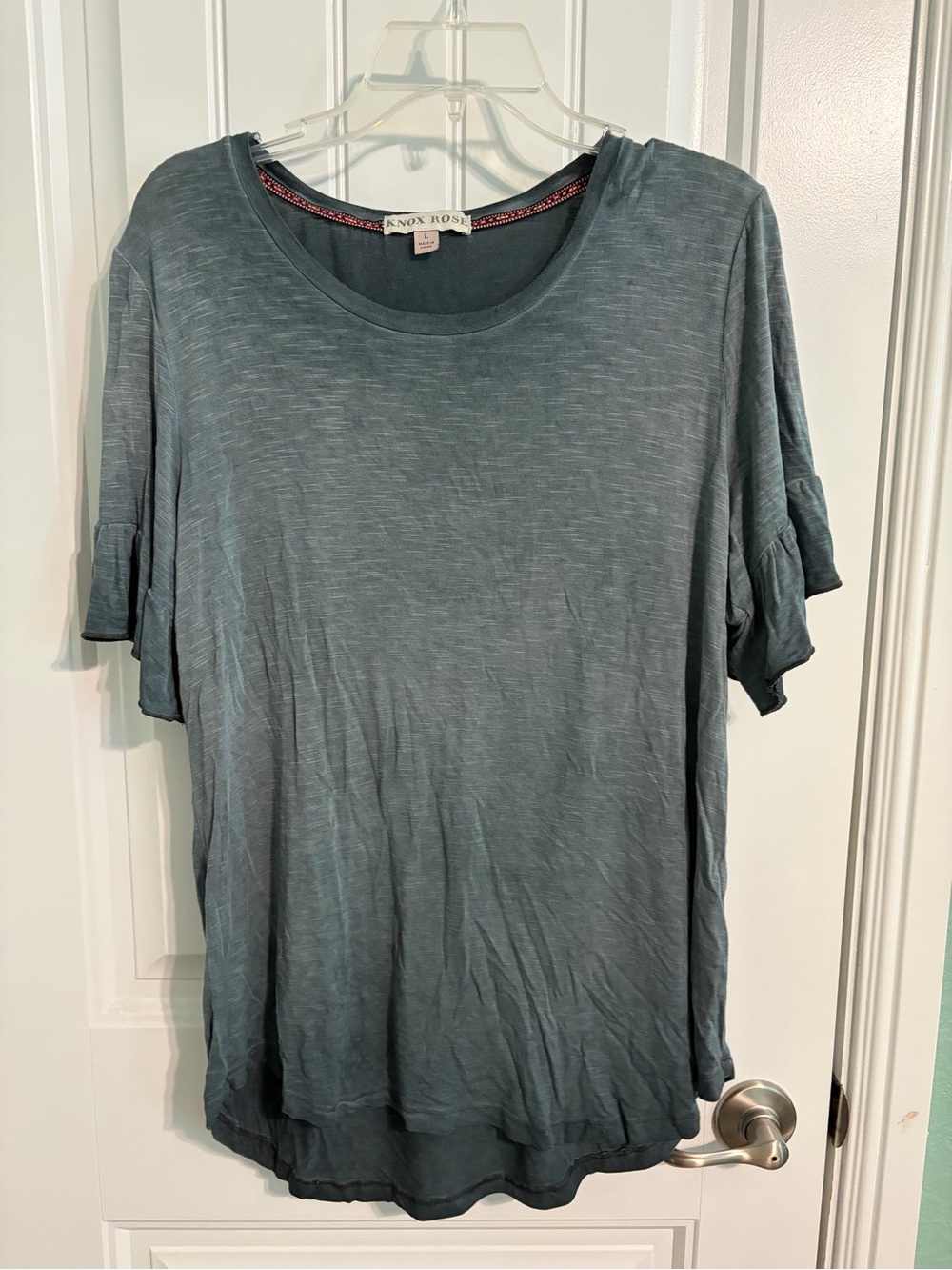 Knox Rose Slate Blue Short Sleeve Scoop Neck Tee
